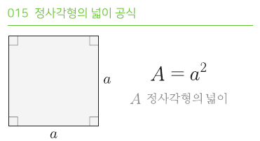 정사각형의 넓이 공식