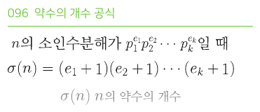 약수의 개수 공식