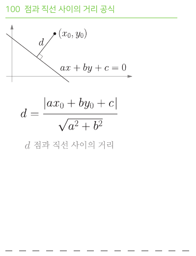 점과 직선 사이의 거리 공식