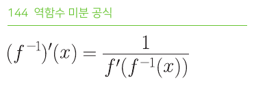 역함수 미분 공식
