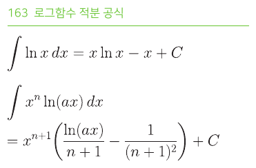 로그함수 적분 공식