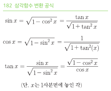 삼각함수 변환 공식