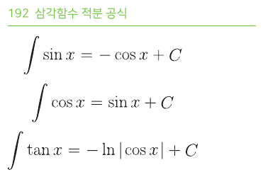삼각함수 적분 공식